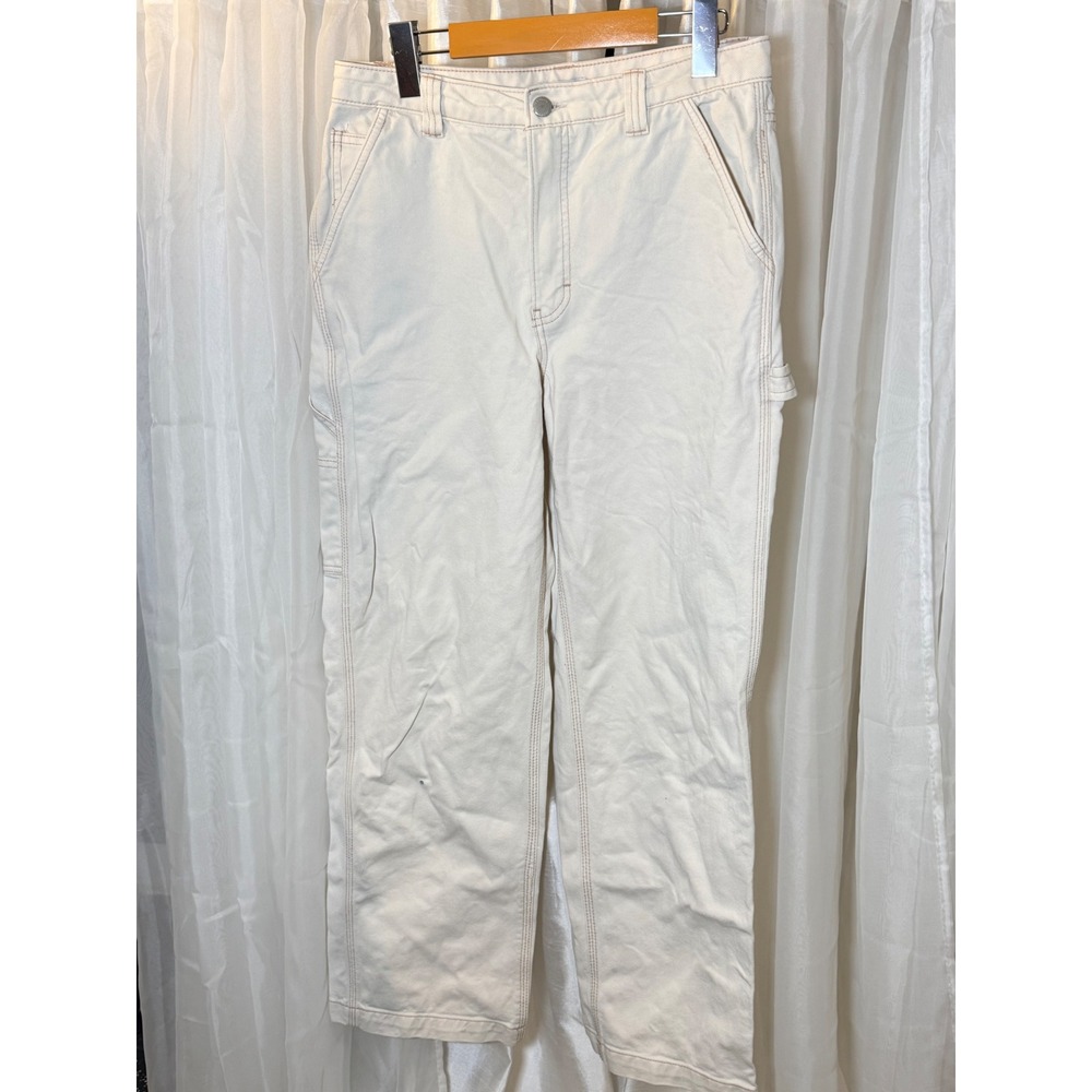 Tna Carpenter Pants Womens 6 Cream Utility Workwear Straight Leg Trousers